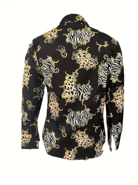 Modern Print Collared Shirt