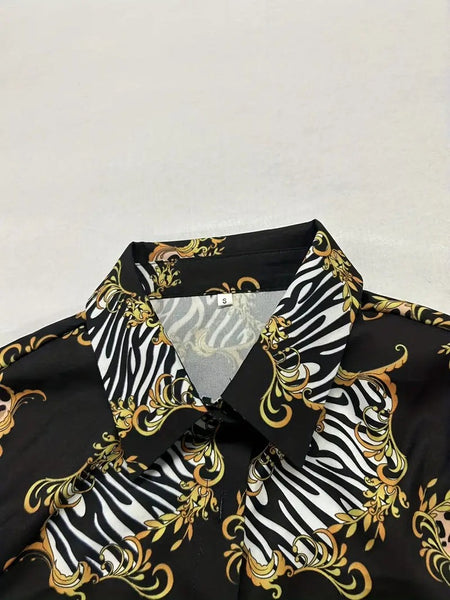 Modern Print Collared Shirt