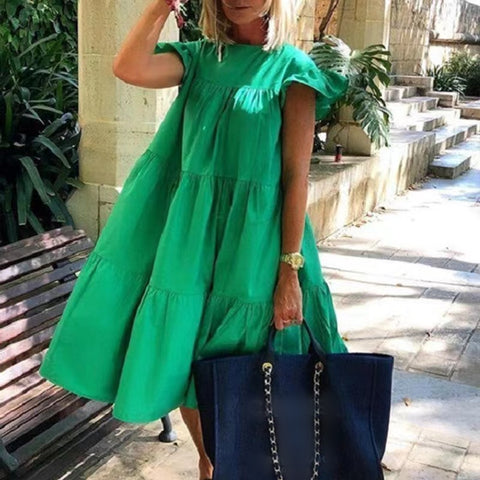 Green Sleeveless Print Mini Dress