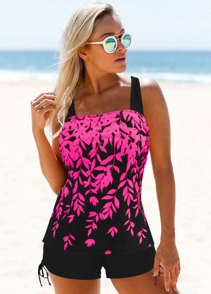 Pink Print Strap Swimwear