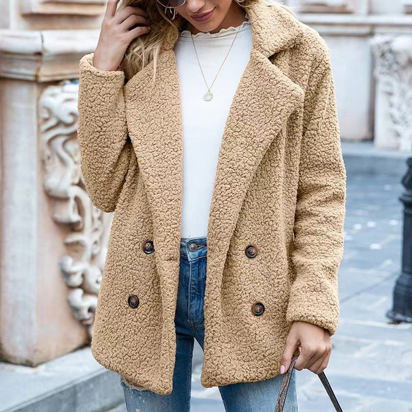 FULL SIZE LAPEL COLLAR SHERPA COAT