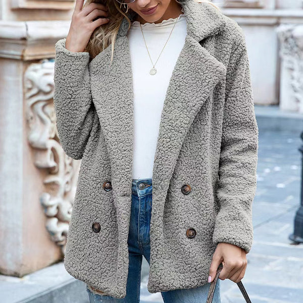 FULL SIZE LAPEL COLLAR SHERPA COAT