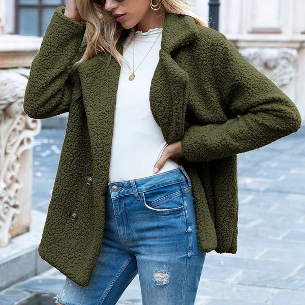 FULL SIZE LAPEL COLLAR SHERPA COAT