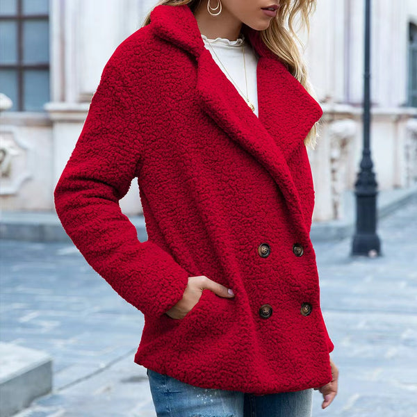 FULL SIZE LAPEL COLLAR SHERPA COAT