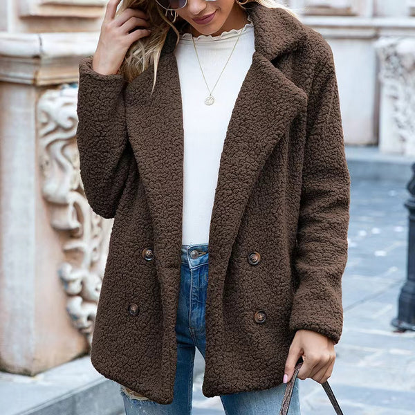 FULL SIZE LAPEL COLLAR SHERPA COAT