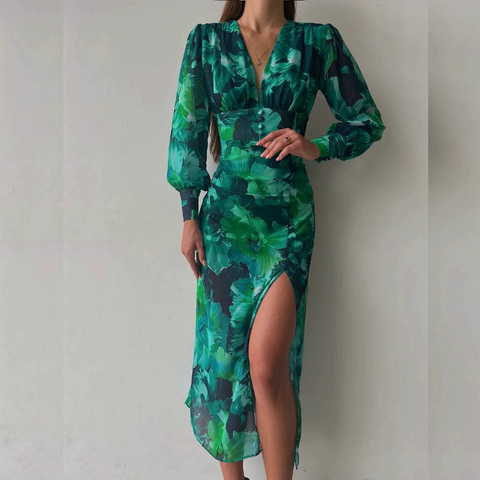Emerald Long Sleeve Maxi Dress