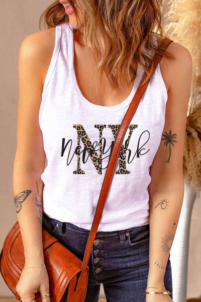 Casual Letter Print MOTORCYCLE Graphic Tank Top