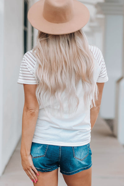 Striped Raglan Sleeve Tee