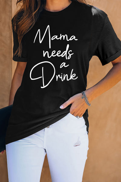 Mama Letter Leopard Print Graphic T-Shirt