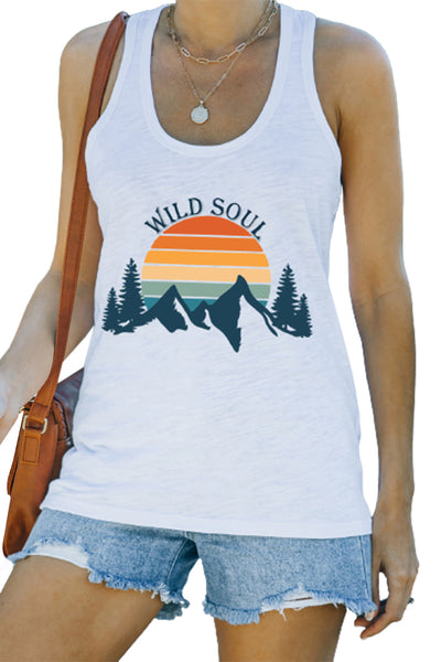 Casual Letter Print MOTORCYCLE Graphic Tank Top