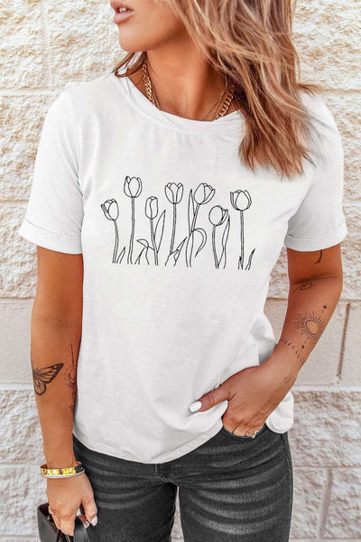 Casual Letter and Car Print Graphic Tee