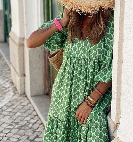 Bohemian Beauty Green Maxi Dress