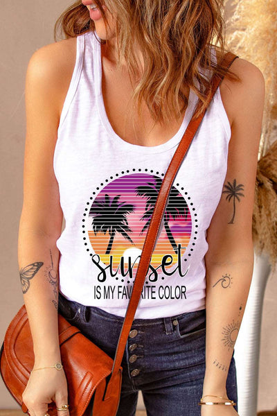 Casual Letter Print MOTORCYCLE Graphic Tank Top