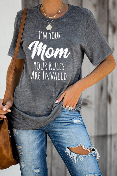 Mom Letters Printed O-neck Short Sleeve T Shirt