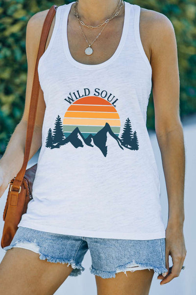 Casual Letter Print MOTORCYCLE Graphic Tank Top