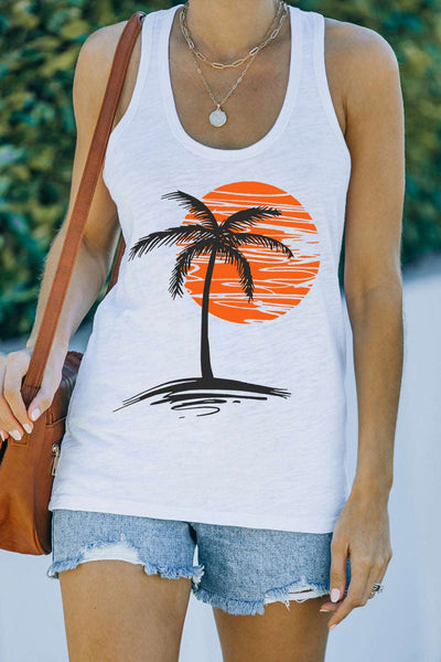 Casual Letter Print MOTORCYCLE Graphic Tank Top