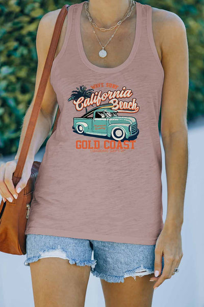 Casual Letter Print MOTORCYCLE Graphic Tank Top