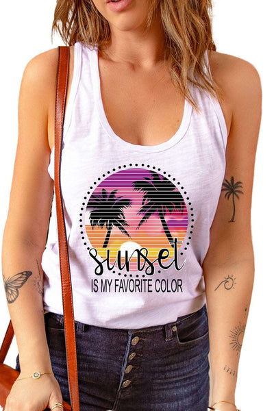 Casual Letter Print MOTORCYCLE Graphic Tank Top