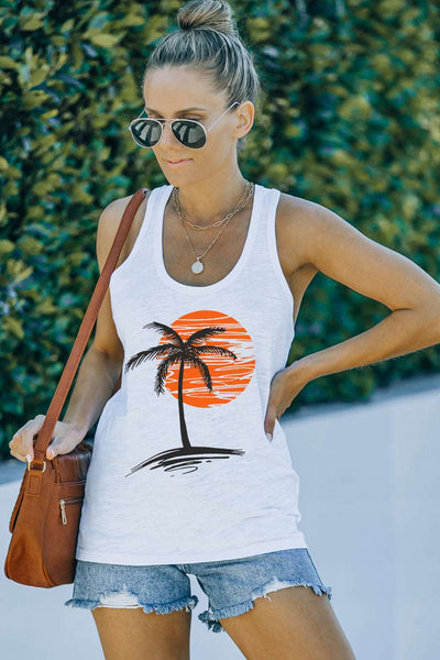 Casual Letter Print MOTORCYCLE Graphic Tank Top