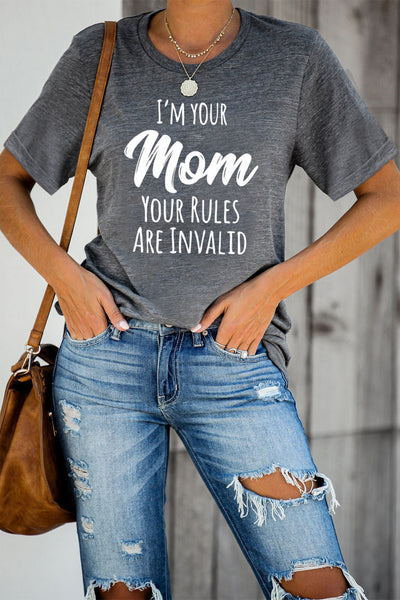 Mom Letters Printed O-neck Short Sleeve T Shirt