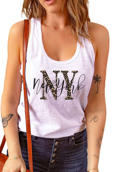 Casual Letter Print MOTORCYCLE Graphic Tank Top