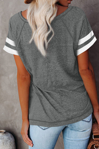 Plain Colorblock Raglan Sleeve T-shirt