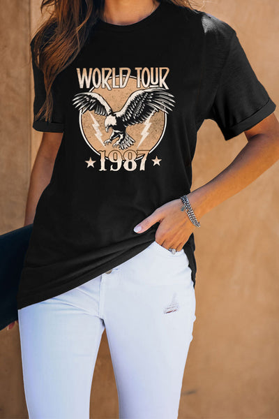 Western Horse Letter Print Graphic T-shirt