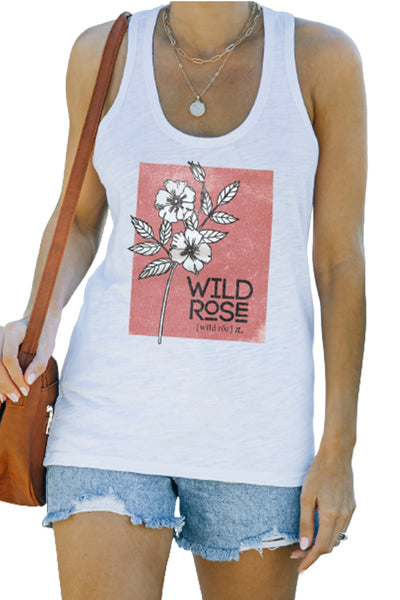 Casual Letter Print MOTORCYCLE Graphic Tank Top