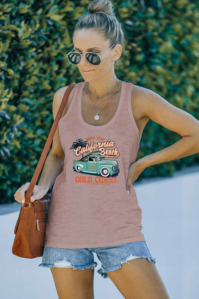 Casual Letter Print MOTORCYCLE Graphic Tank Top