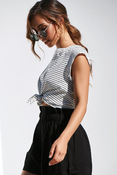 Striped Crop Top with Tie up