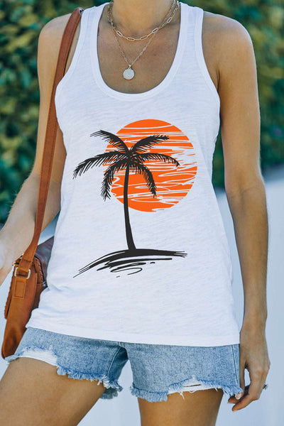 Casual Letter Print MOTORCYCLE Graphic Tank Top