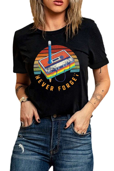 Casual Peach Logo Colorblock Print Graphic Tee