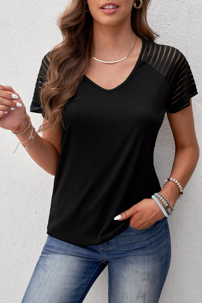 Striped Raglan Sleeve Tee