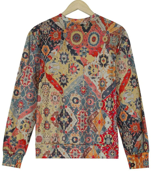 Culture Print Button Up Long-Sleeved Top