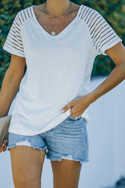 Striped Raglan Sleeve Tee