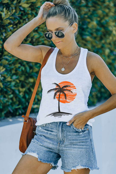 Casual Letter Print MOTORCYCLE Graphic Tank Top