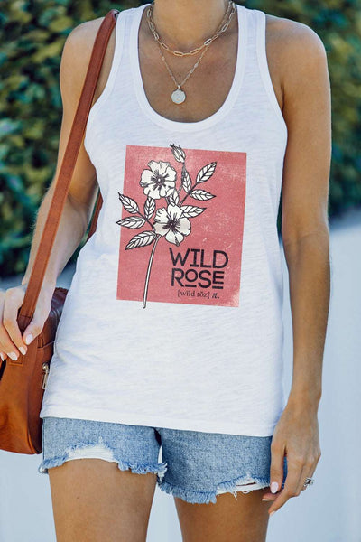 Casual Letter Print MOTORCYCLE Graphic Tank Top