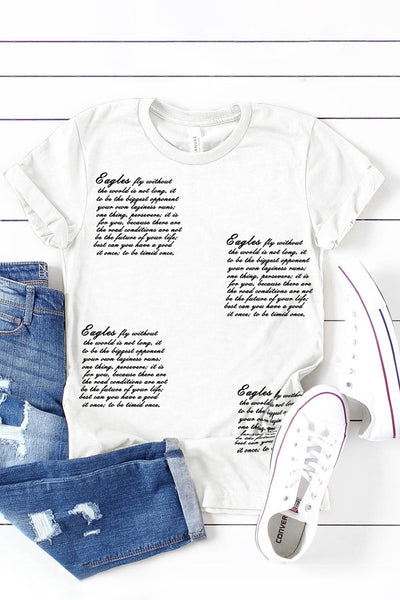 Letters Printed Short Sleeve Graphic T Shirt