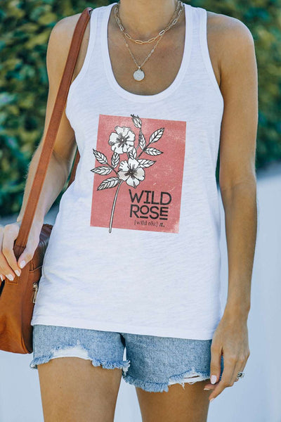 Casual Letter Print MOTORCYCLE Graphic Tank Top