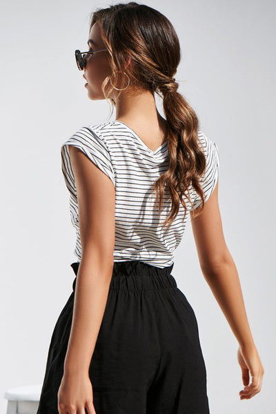 Striped Crop Top with Tie up