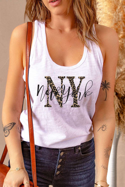 Casual Letter Print MOTORCYCLE Graphic Tank Top